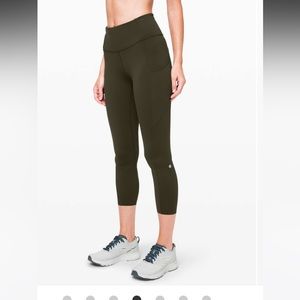 Lululemon Fast and Free High-Rise Crop II 23" *Non-Reflective
Dark Olive
